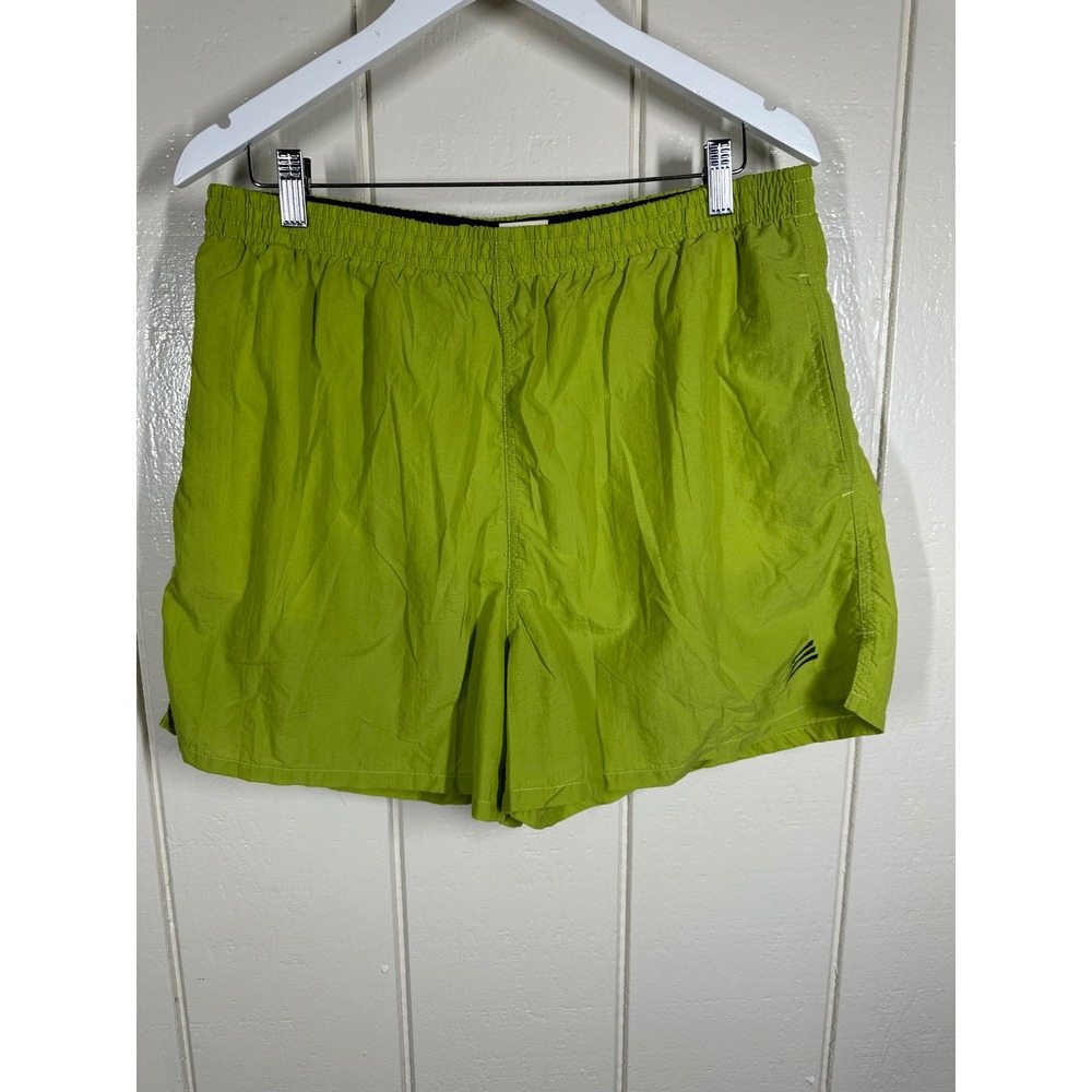 Cheetah Swim Trunks Men L Green Mesh Lined Nylon Athletic Shorts 7758